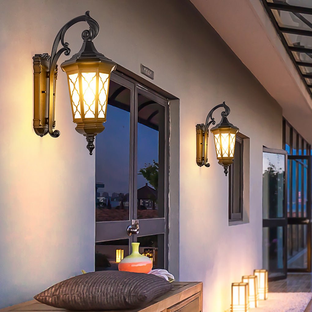 Outdoor Retro Waterproof Wall Lamp Decorative Lighting for Villa Courtyard Balcony