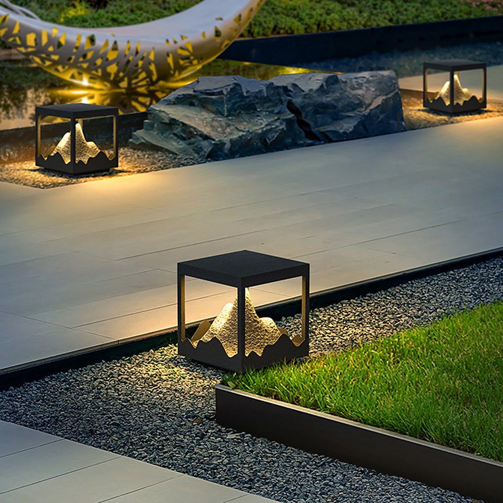 Outdoor Solar Waterproof Mountain Landscape Decorative Lighting Column Light