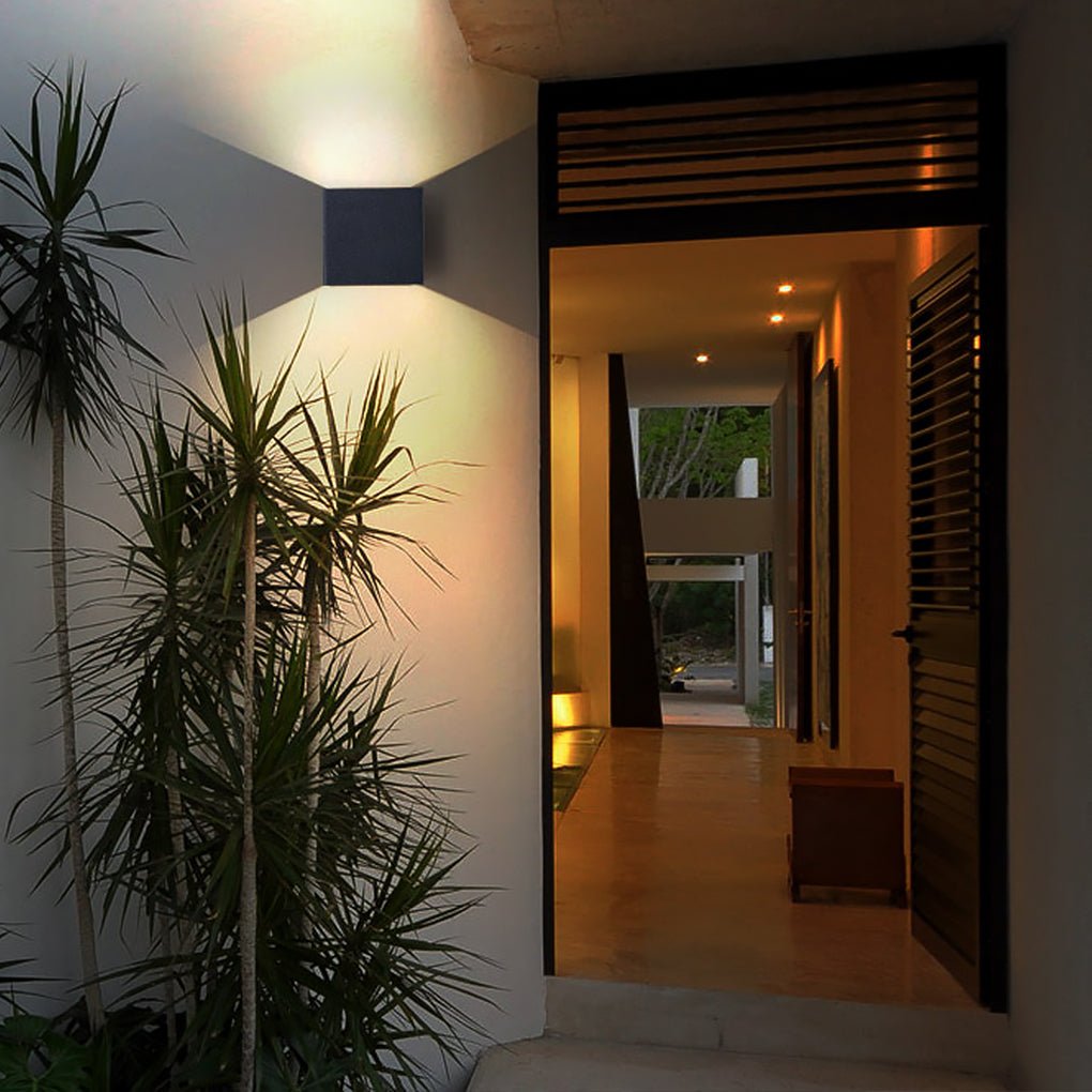 Waterproof Square LED up and down Lighting Modern Outdoor Wall Lights