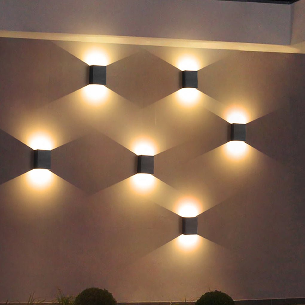 Waterproof Square LED up and down Lighting Modern Outdoor Wall Lights