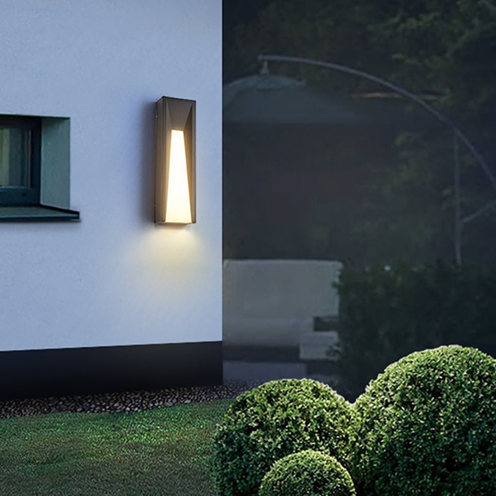 Arched Trapezoid Waterproof Black LED Modern Outdoor Wall Lights Wall Lamp