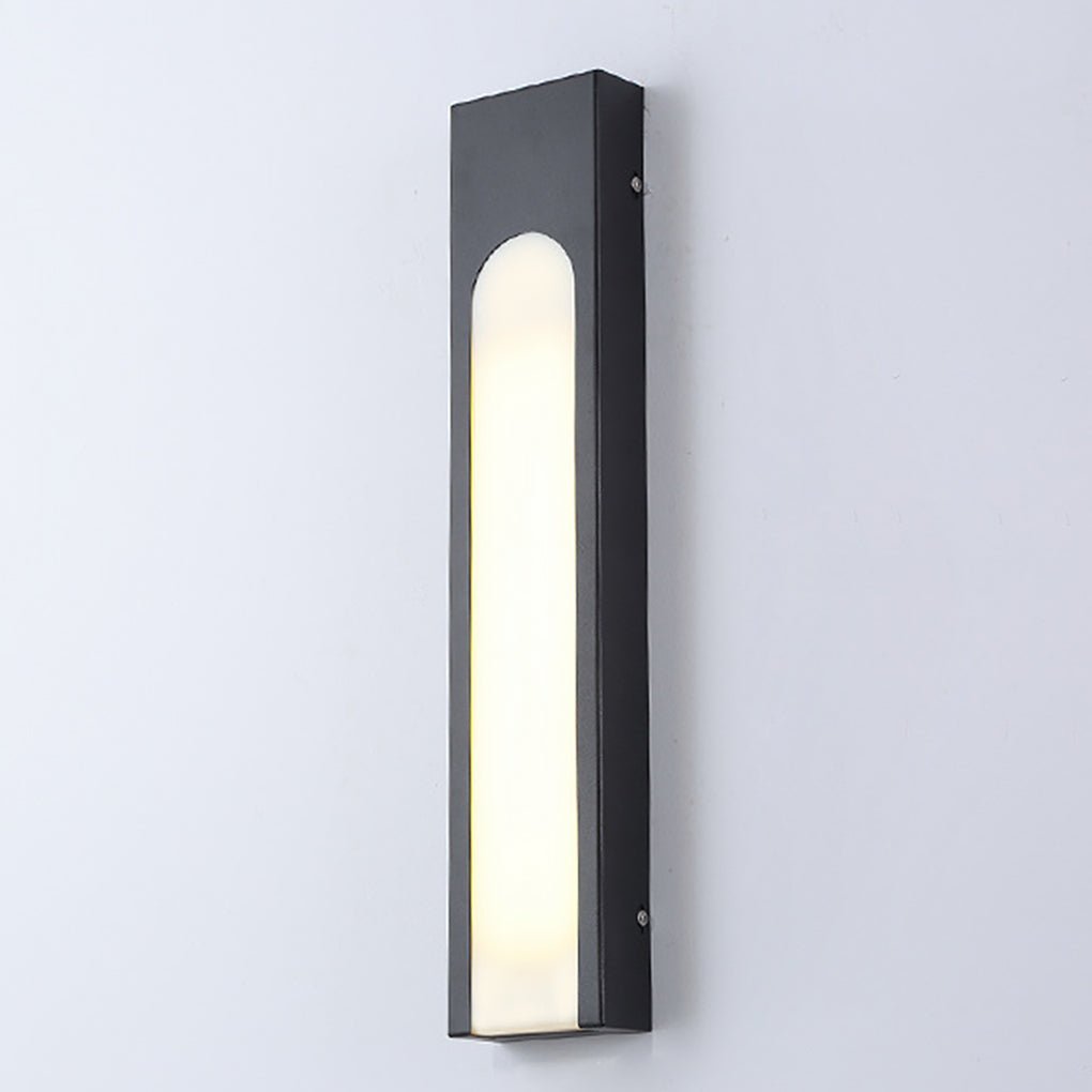 Arched Trapezoid Waterproof Black LED Modern Outdoor Wall Lights Wall Lamp