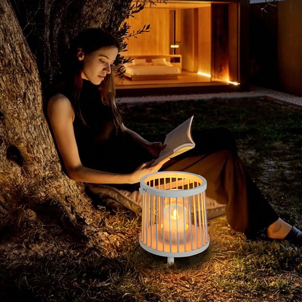 Outdoor Waterproof Garden Light Rechargeable Portable Cage Landscape Lighting with US Plug