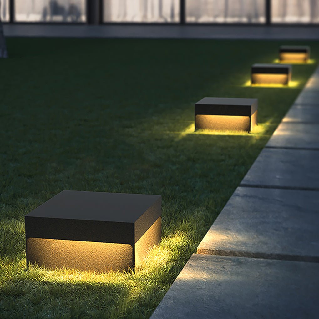 Square Waterproof LED Solar Modern Outdoor Fence Post Lights Pillar Light