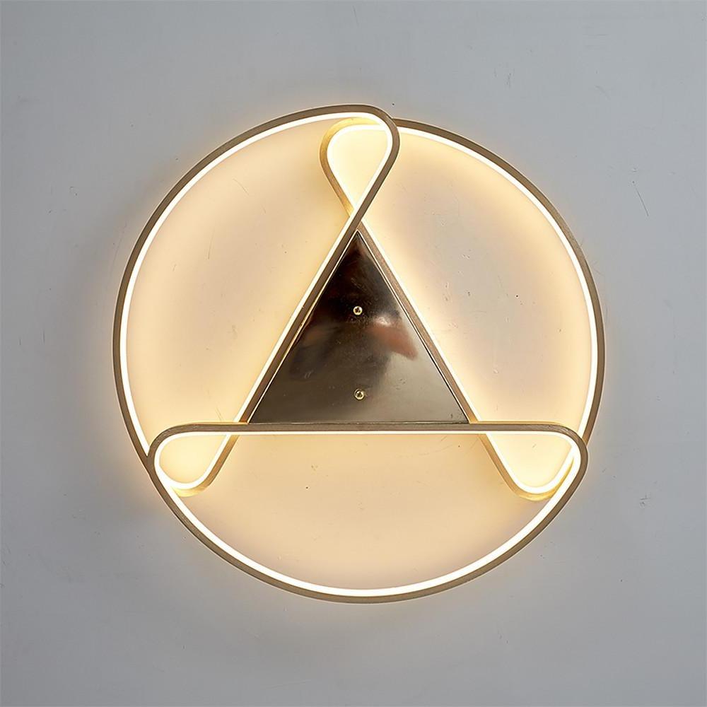 Triangles Circle Metal LED Flush Mount Ceiling Light for Bedroom