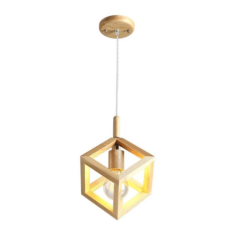 Wood Square LED Modern Island Lights Pendant Lighting Hanging Ceiling Lamp