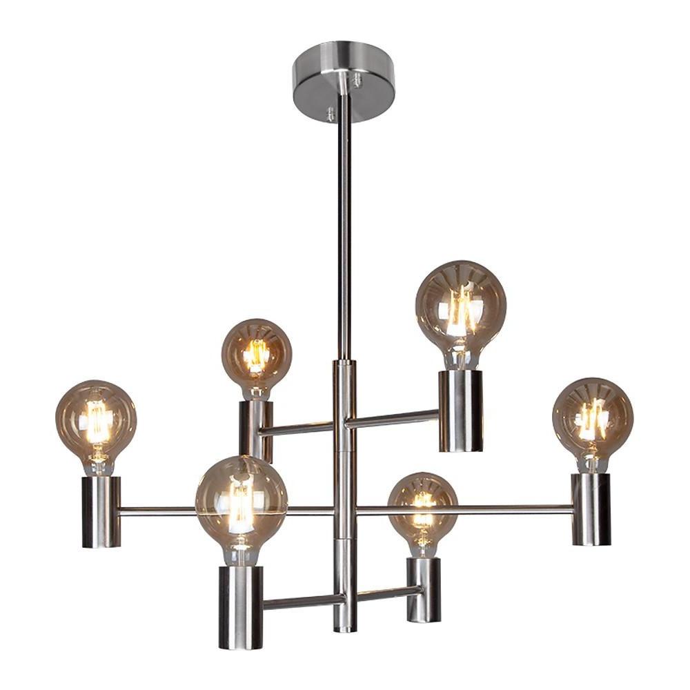 Nordic Style Black Sputnik Chandelier Industrial Mini Chandelier 6 Bulbs