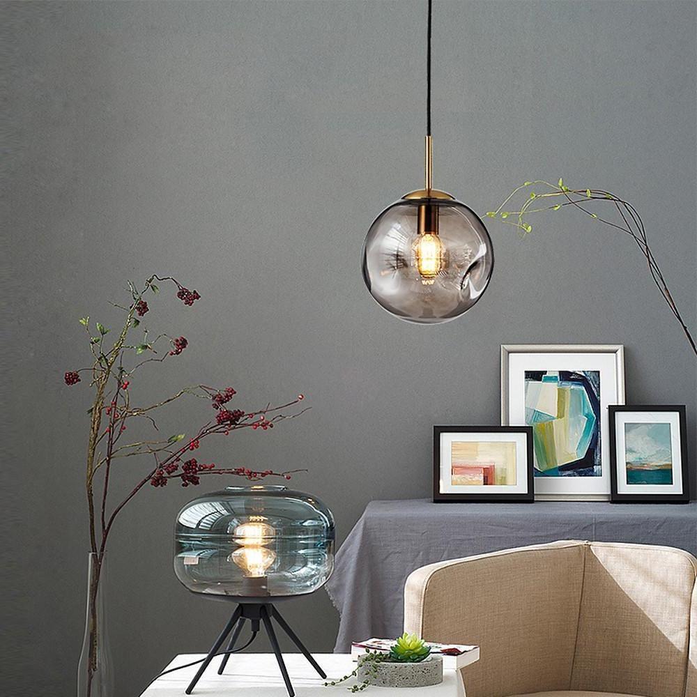 Electroplated Glass Globe LED Modern Pendant Lighting Hanging Lamp Island Lights