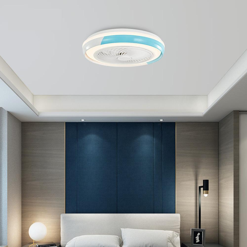 White Flush Mount Bladeless Fan Ceiling with LED Light