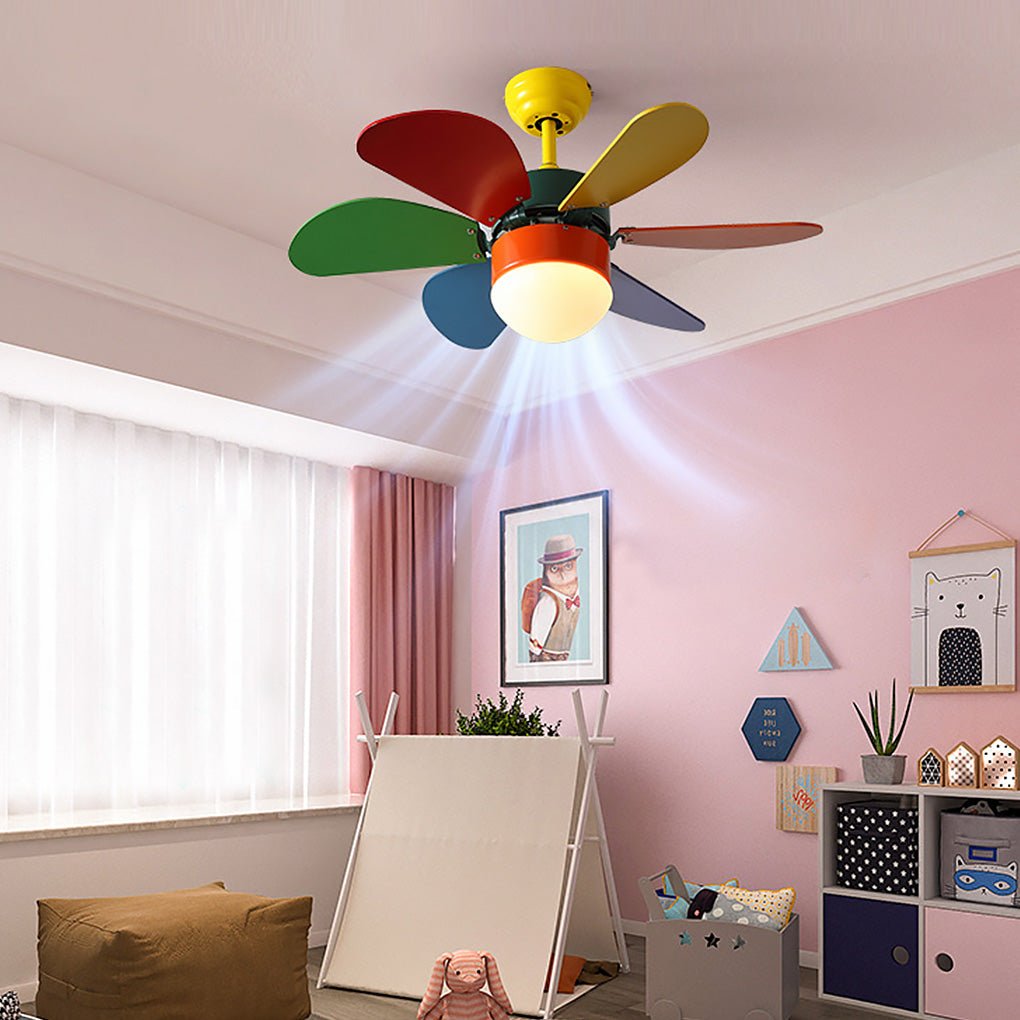 Personality Creative Mini Children's Room Double Control Ceiling Fan Lamp