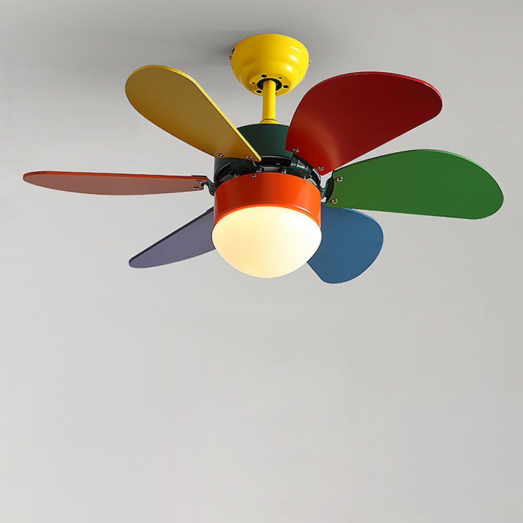 Personality Creative Mini Children's Room Double Control Ceiling Fan Lamp