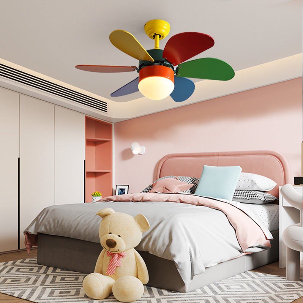 Personality Creative Mini Children's Room Double Control Ceiling Fan Lamp