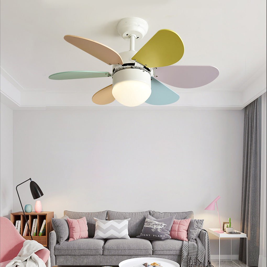 Personality Creative Mini Children's Room Double Control Ceiling Fan Lamp