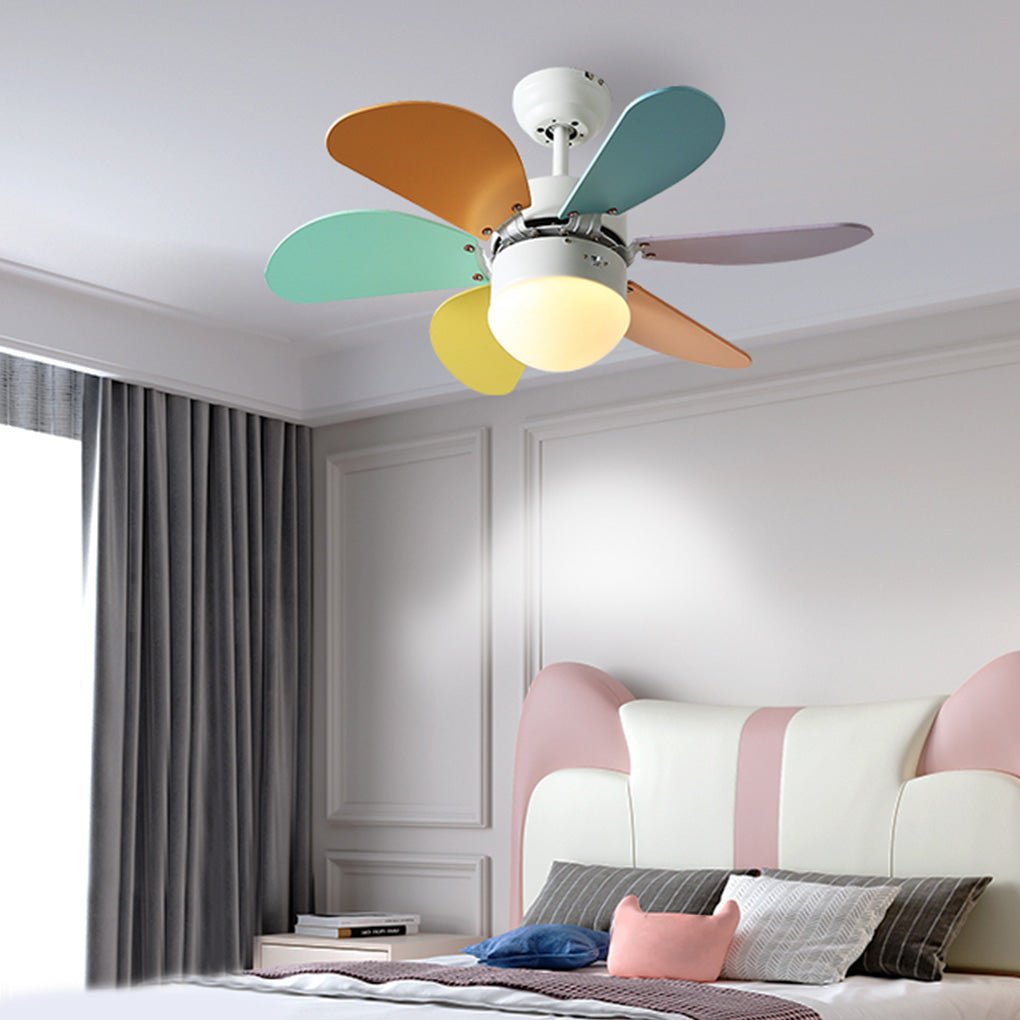 Personality Creative Mini Children's Room Double Control Ceiling Fan Lamp