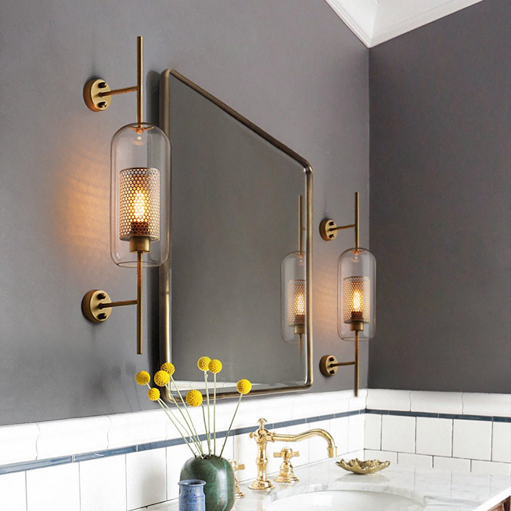 Personalized Creative Retro Industrial Style Corridor Bronze Glass Tank Wall Sconces