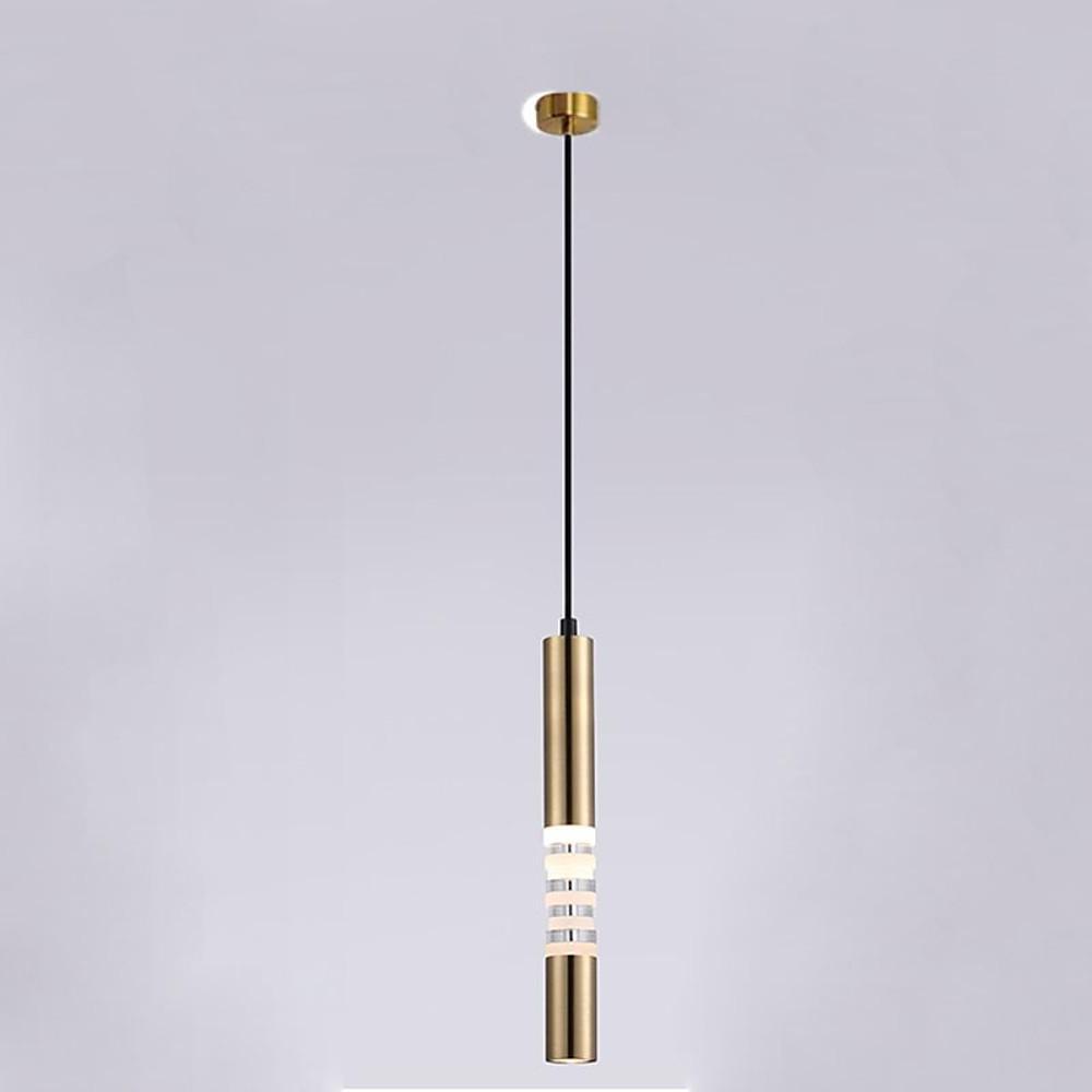 Cylindrical Linear Metal Acrylic Industrial Foyer Pendant Light Ceiling Light