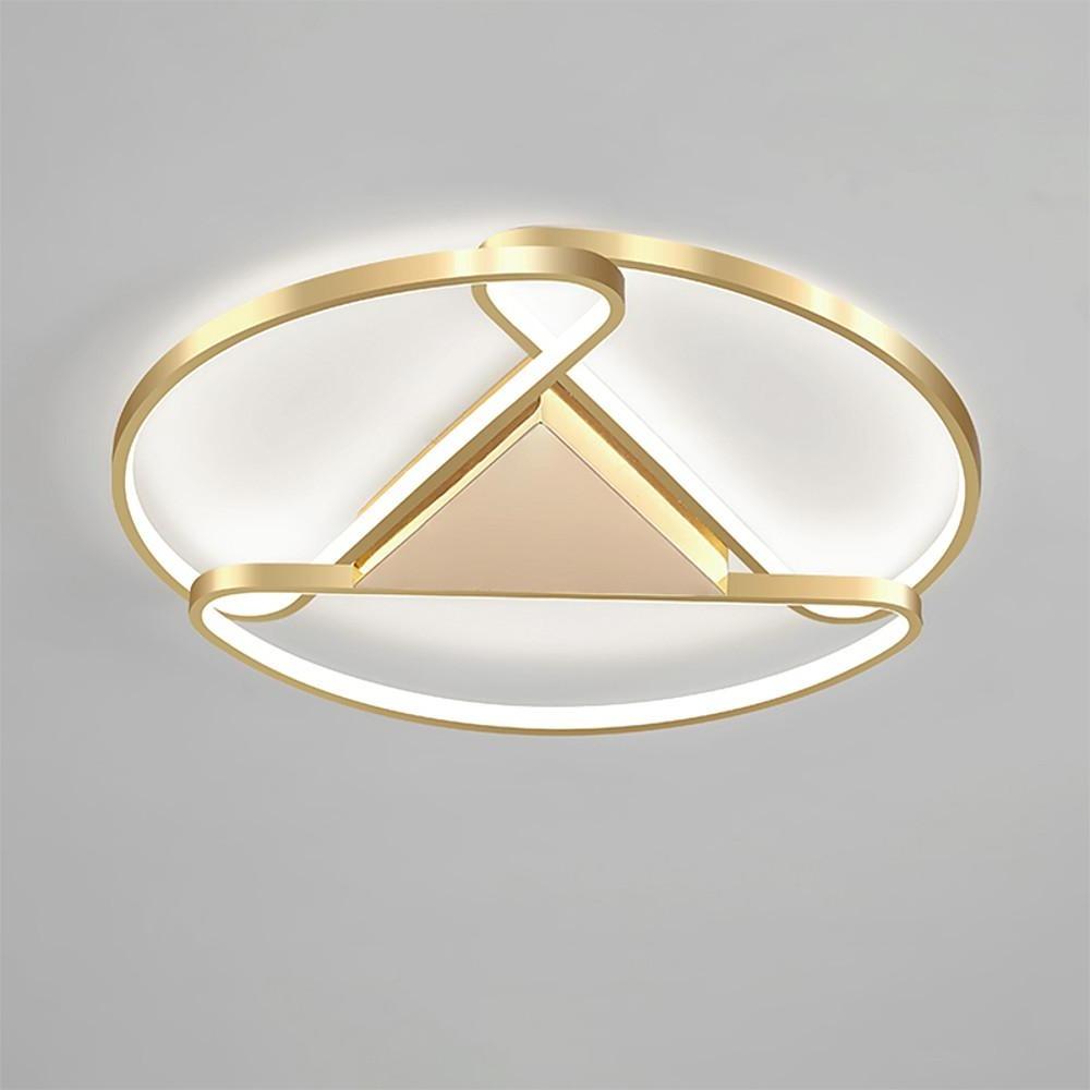 Triangles Circle Metal LED Flush Mount Ceiling Light for Bedroom