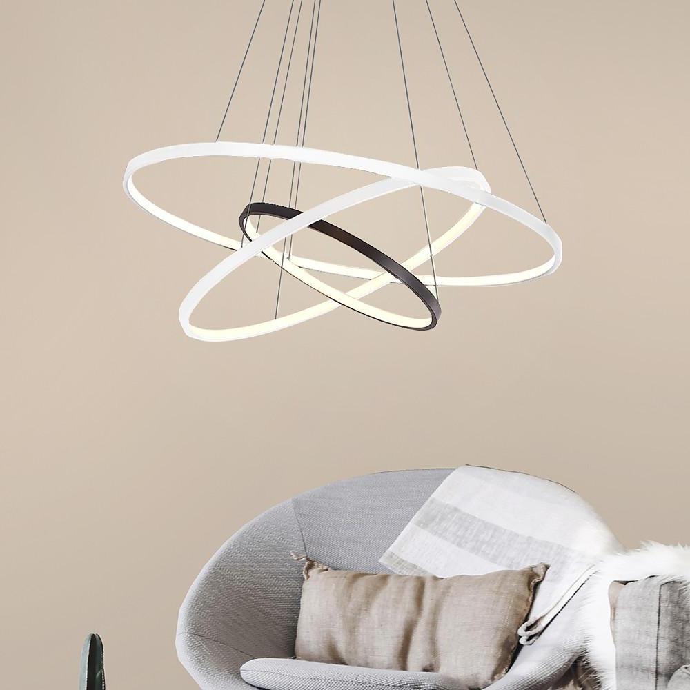 Adjustable Circles LED Dimmable with Remote Modern Chandeliers Pendant Light