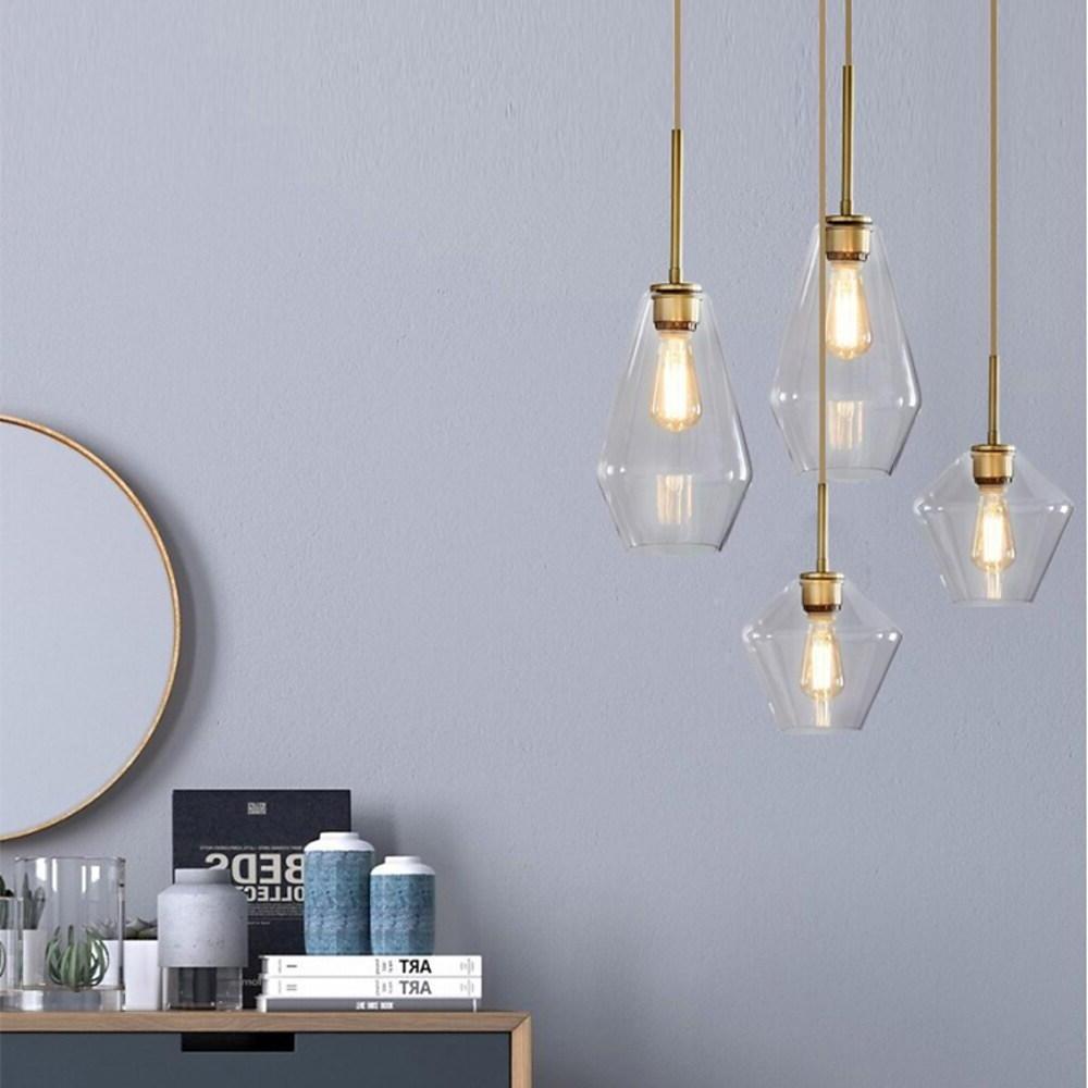 Nordic Classic Copper Glass Pendant Lights Industrial Style Droplight