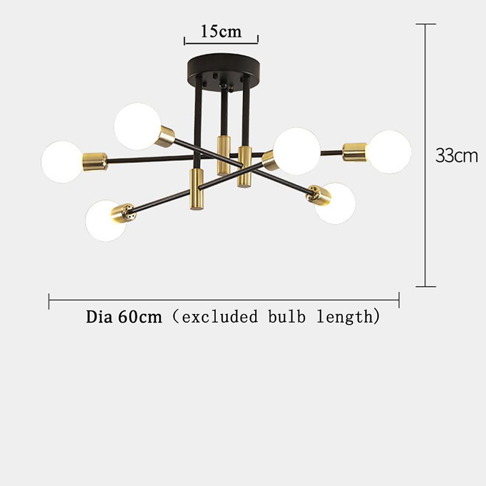 6-light LED Sputnik Design Nordic Flush Mount Lighting Chandelier