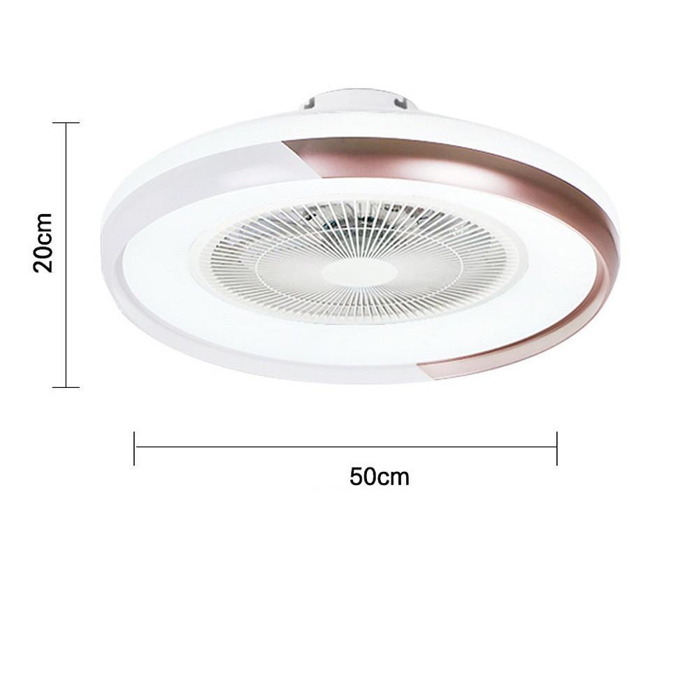 Circular Dimmable Flush Mount Bladeless Ceiling Fan with Light and Remote