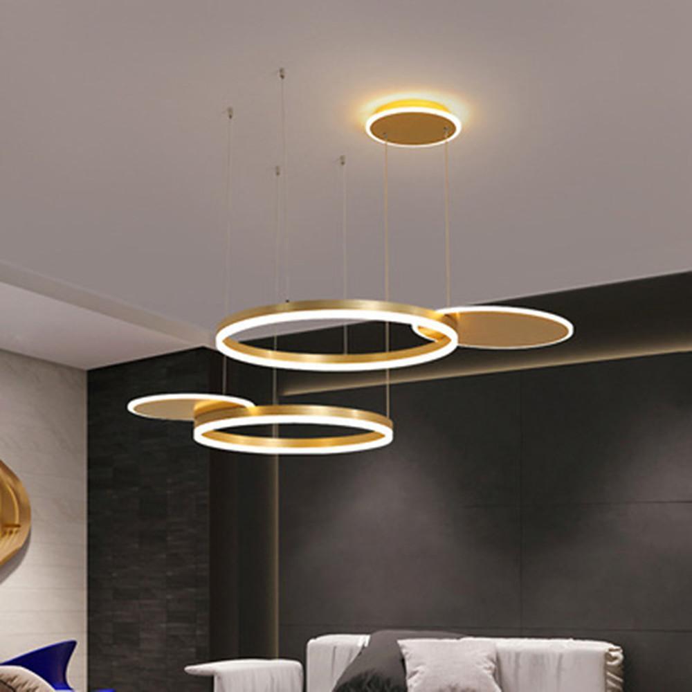 Nordic Circular LED Ceiling Chandelier with with Streamlined Light Distribution