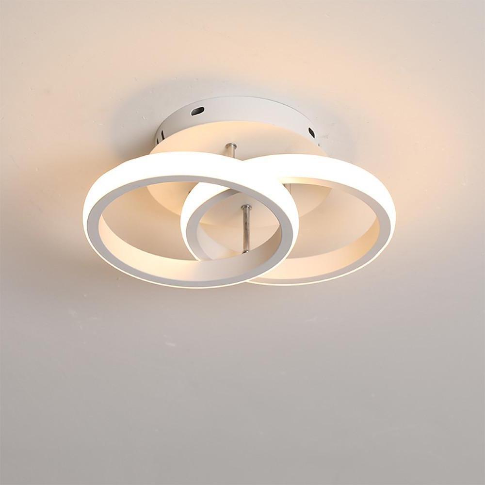 2 Circle Flush Mount Lighting Fixtures Metal LED Living Room Ceiling Lights