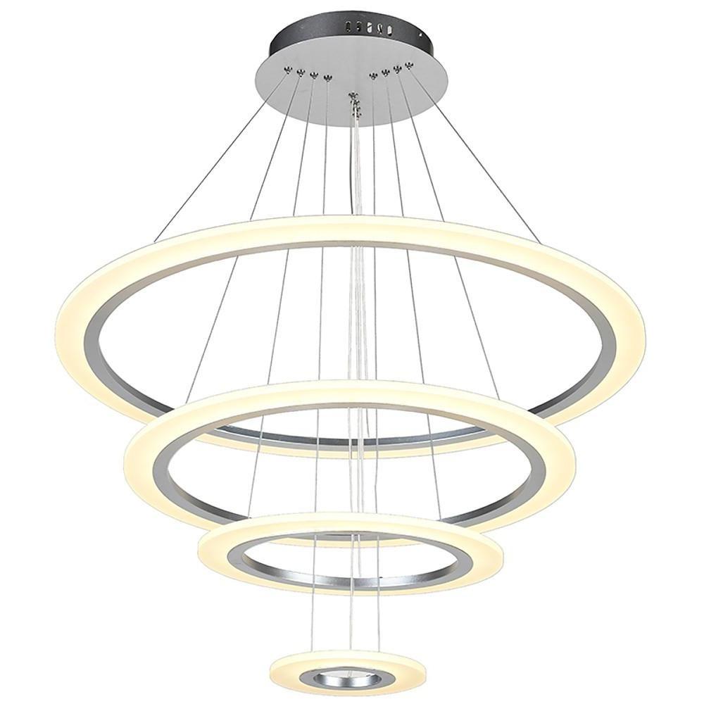 Adjustable 4 Rings Dimmable LED Modern Chandelier Pendant Lighting