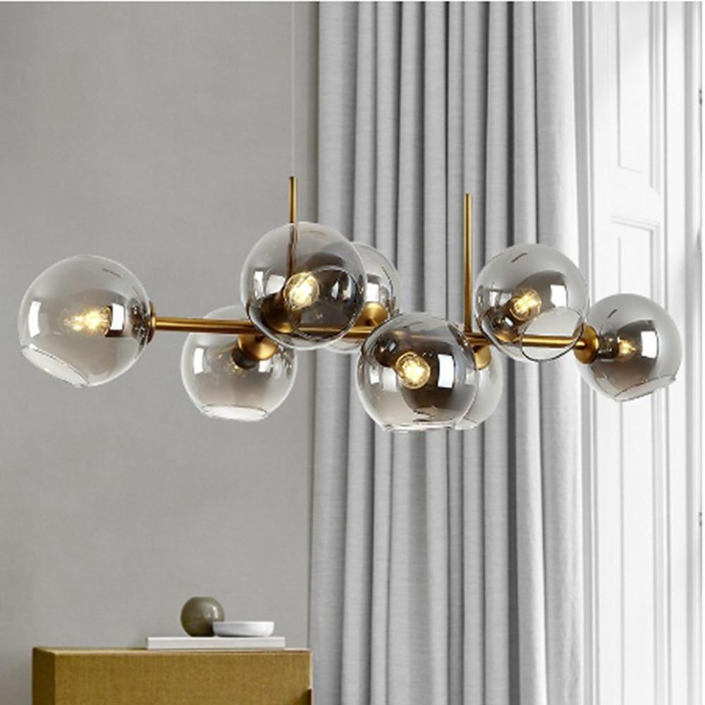 Globe Nordic Glass Bubble Chandelier Metal Industrial Chandelier Ceiling Lights