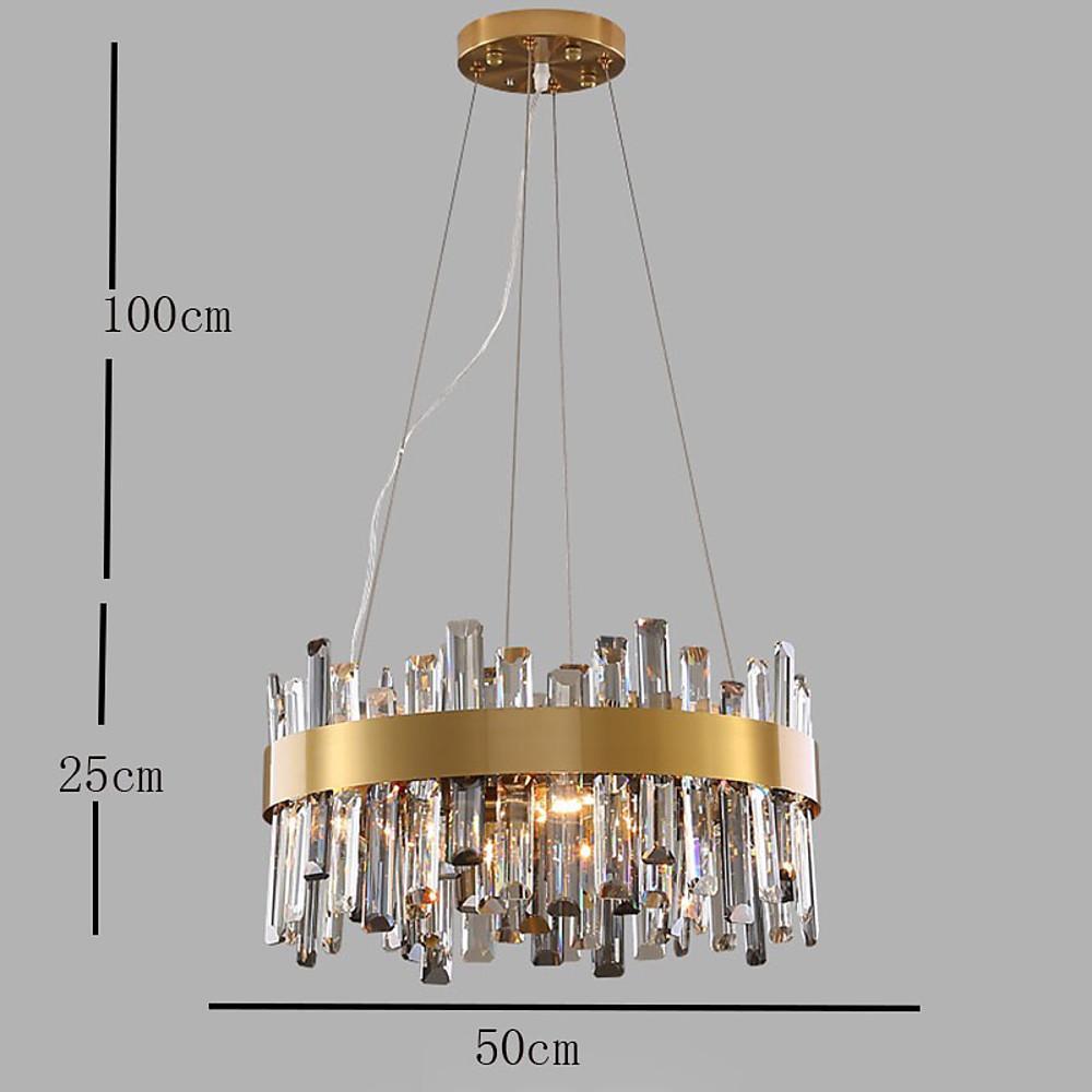 8 Light Modern Crystal Chandelier Industrial Brass Chandelier