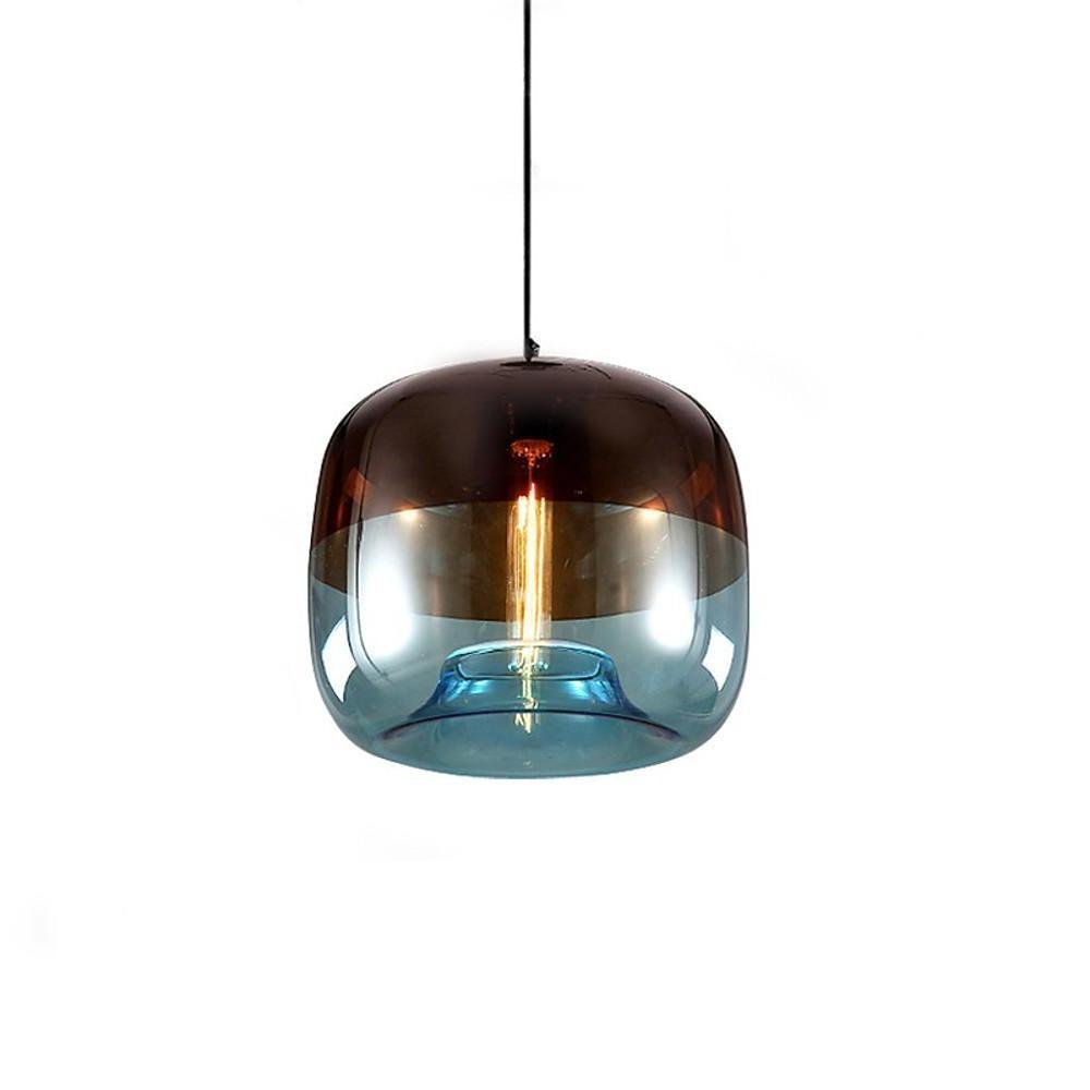 Multi Colored Glass Pendant Light Artistic Globe Dining Room Light