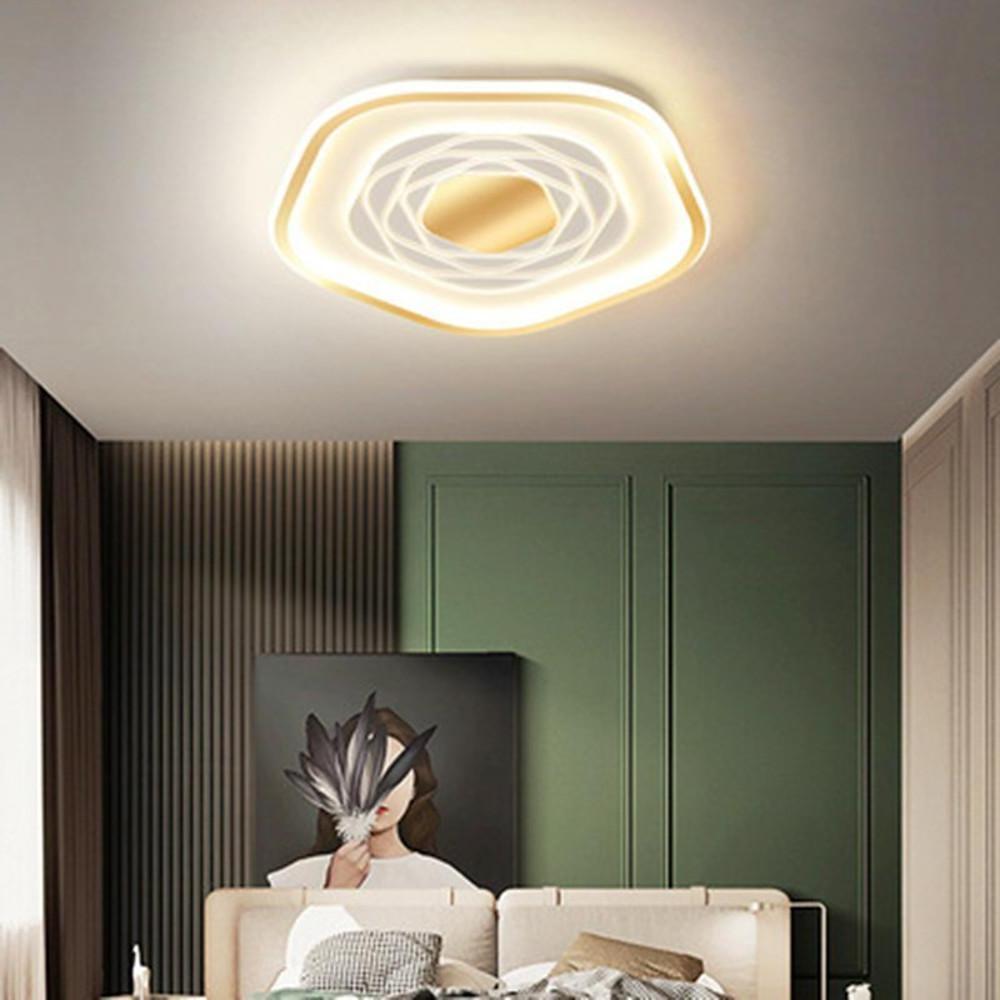 Hexagonal Acrylic Abstract LED Flush Mount Ceiling Light for Bedroom