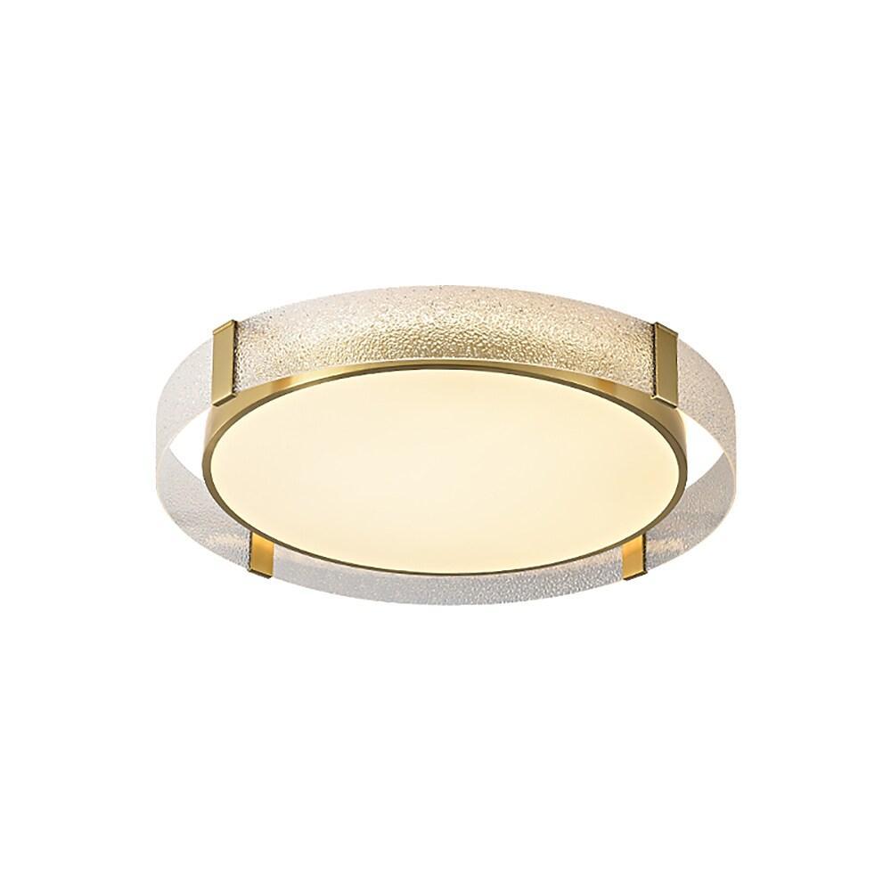 Circular Glass Copper LED Nordic Ceiling Lights Flush Mount Lighting