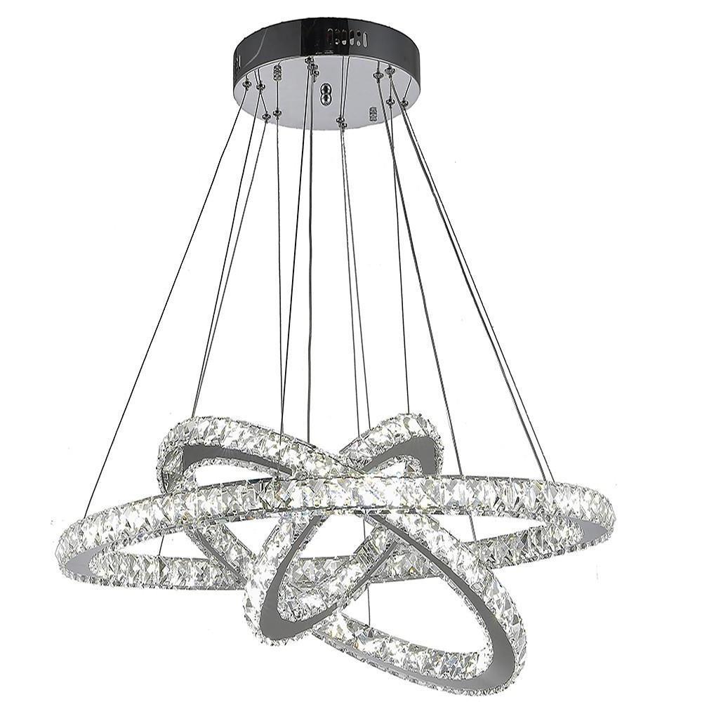 Interwoven Geometrical Circle Crystal Chandeliers for Living Room