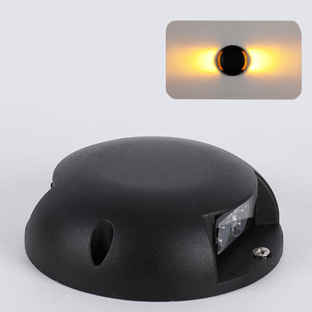 Modern Round LED Surface Flush Mounted Step Light Landscape Waterproof Decking Lights