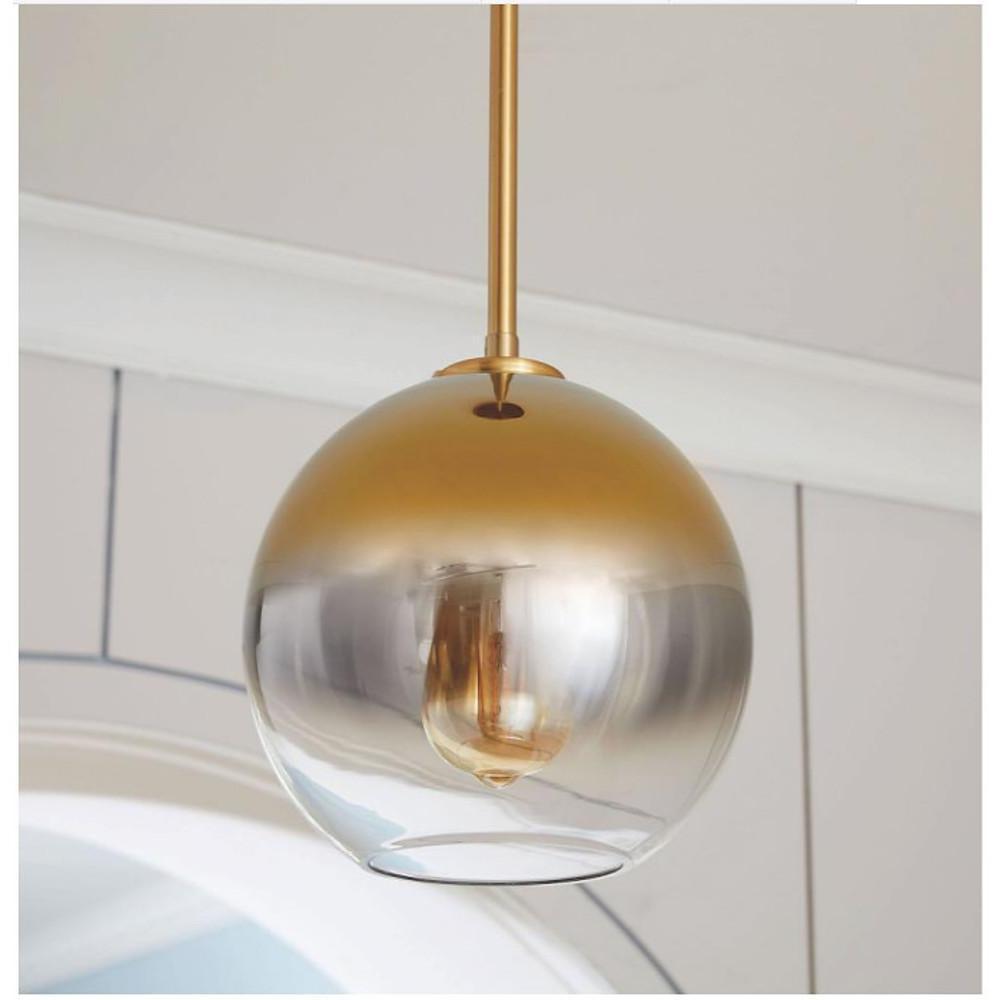 Modern Glass Metal Globe Island Industrial Pendant Light over Island