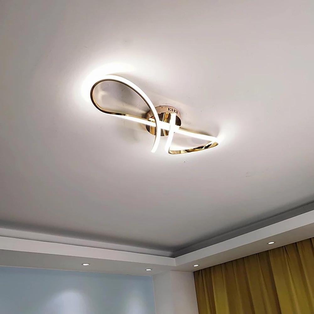 Wavy Pretty LED Nordic Linear Dimmable Semi-Flush Mount Ceiling Light