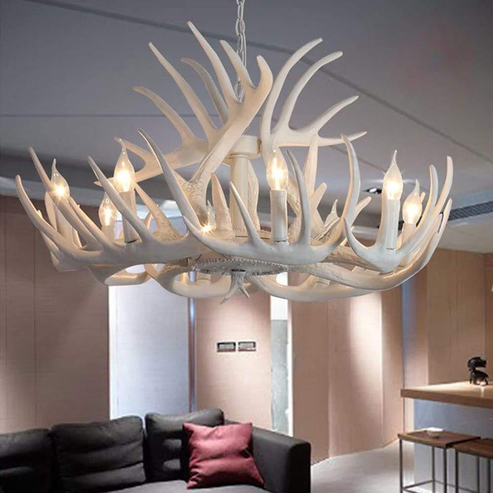 Vintage Antler Chandelier with Candle Lights - 4/6/8 Lights