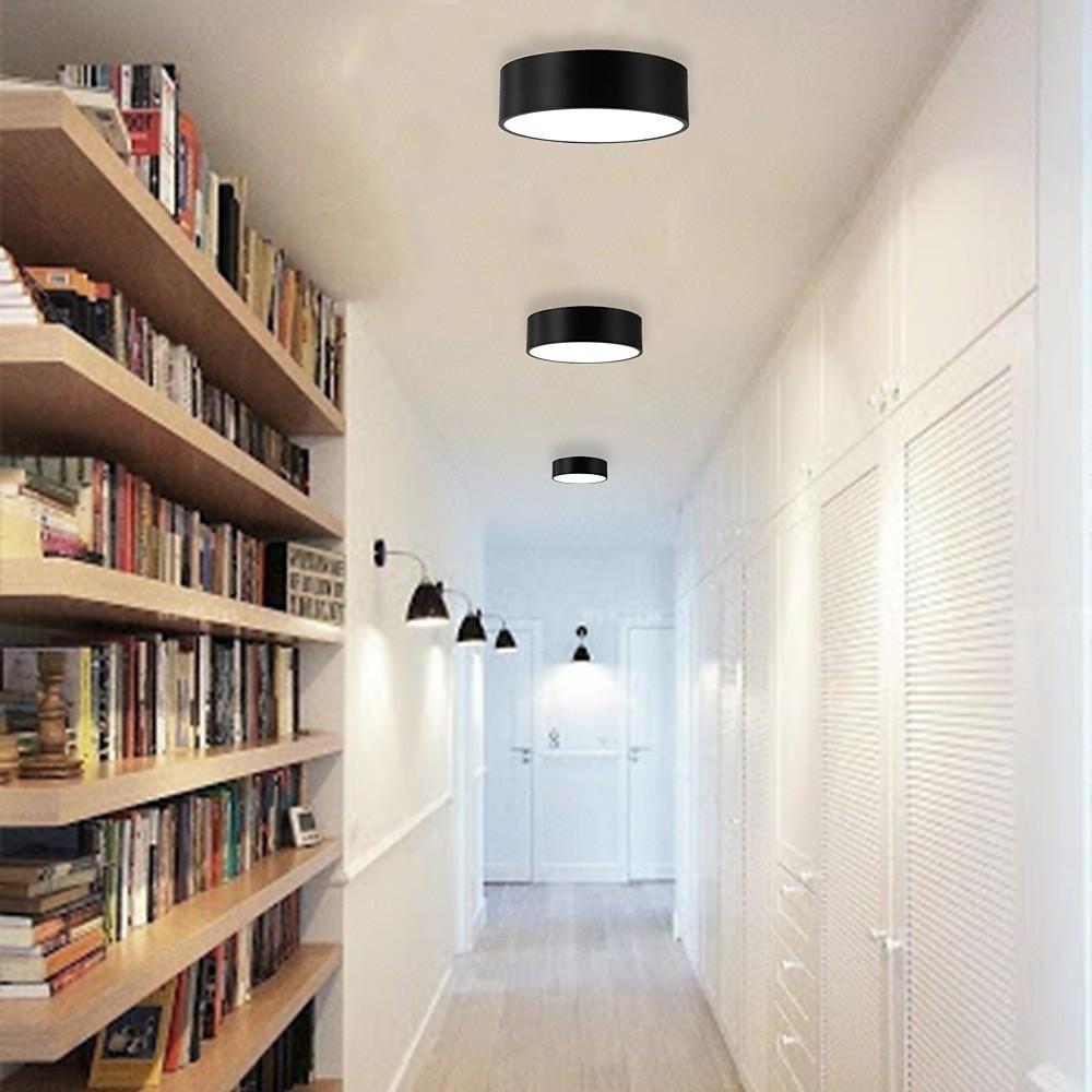 Thick Cylindrical LED Black Modern Ceiling Lights Flush Mount Light