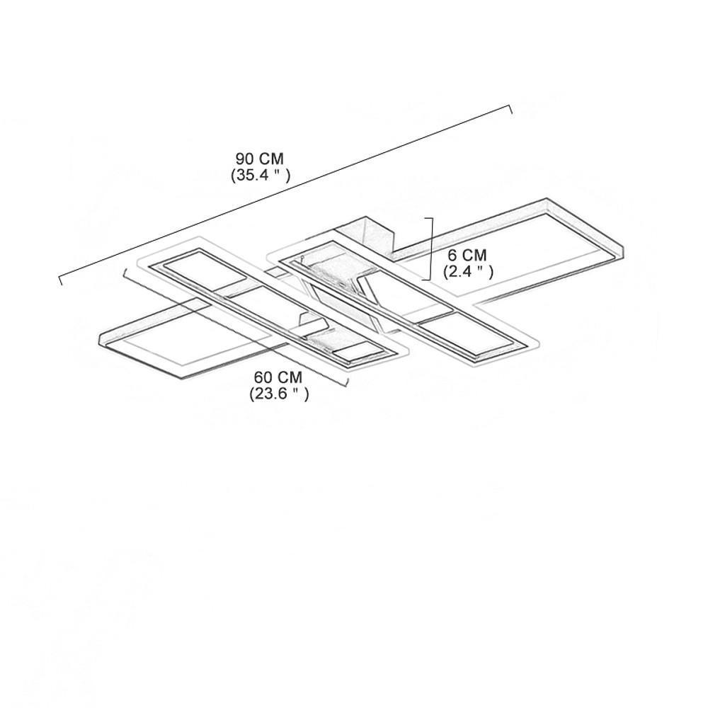 4 Rectangle LED Modern Ceiling Lights Flush Mount Lighting Ceiling Lamp