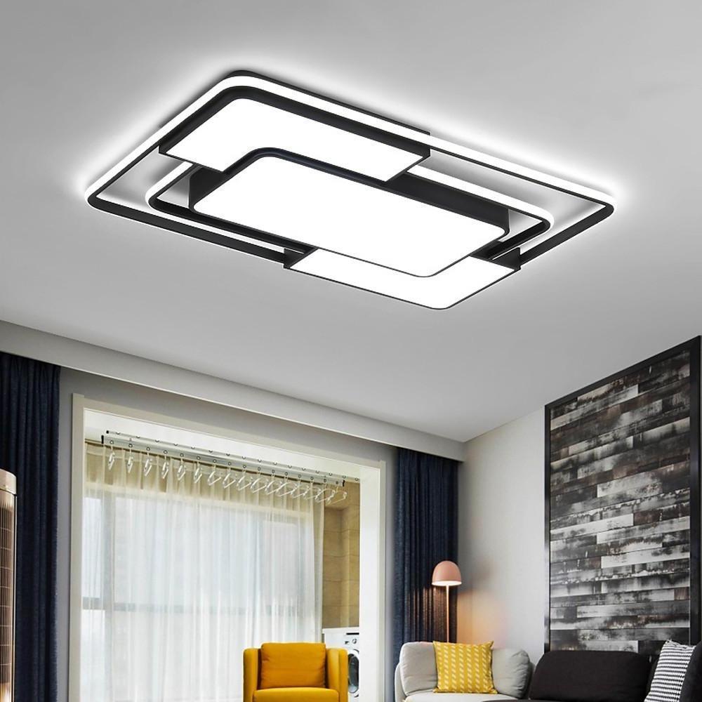 Square LED Geometric Overlay Flush Mount Ceiling Light for Bedroom