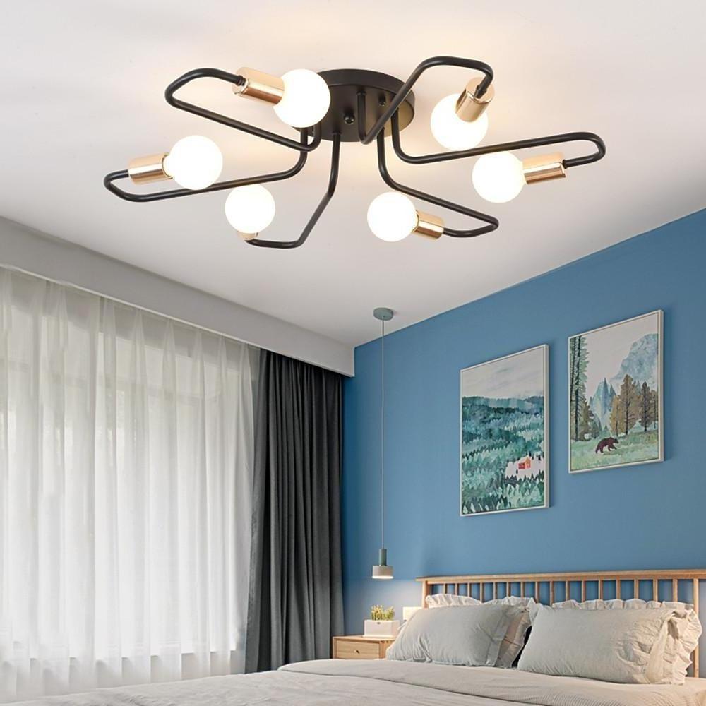 Linear Metal Flower Shaped LED Modern Flush Mount Lighting Ceiling Lights