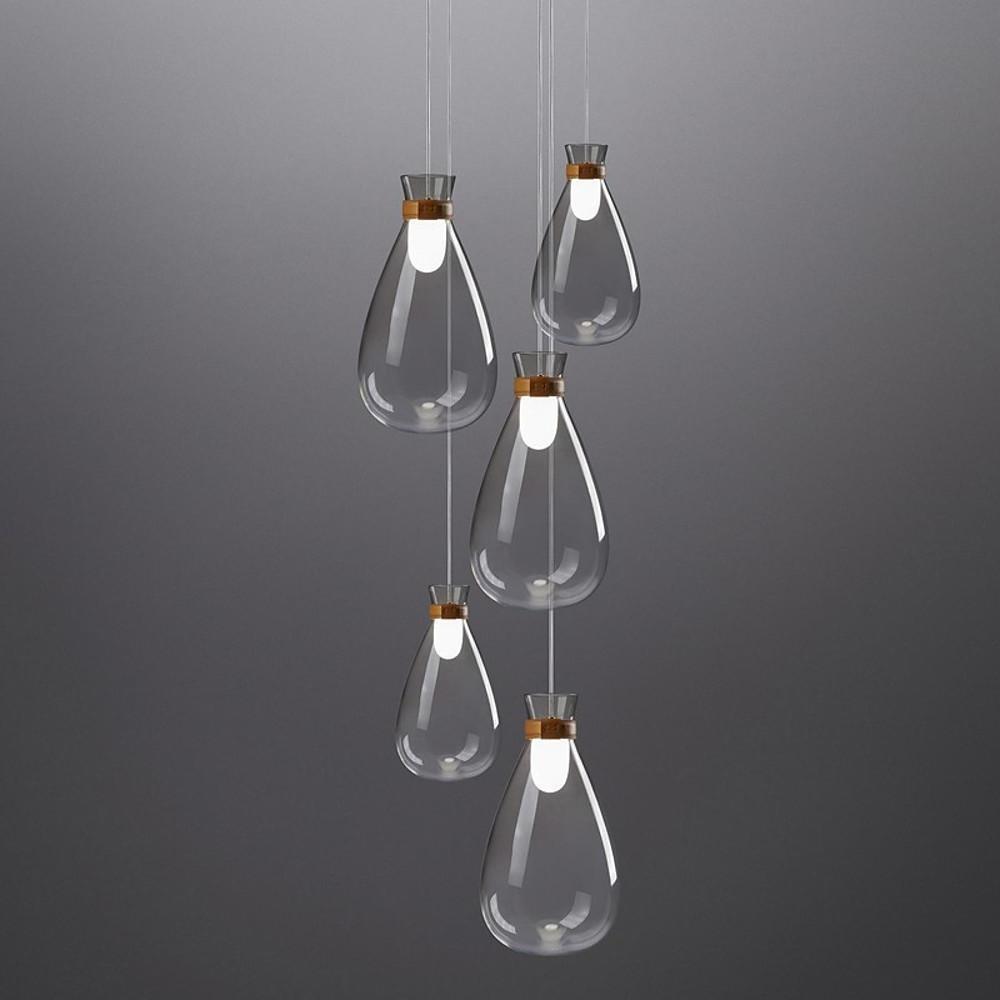 Industrial Teardrop Pendant Light Vintage Glass Metal LED Ceiling Light