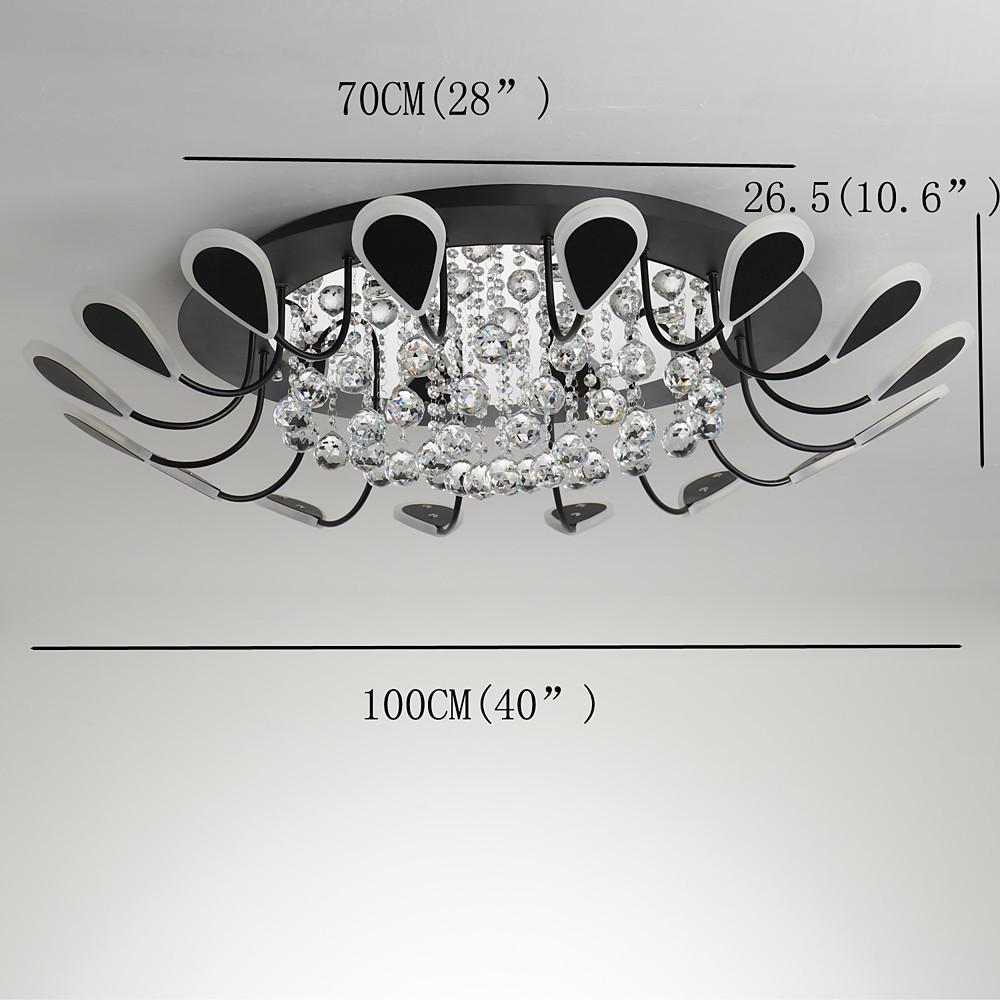 Flower Shaped Dimmable LED Crystal Modern Flush Mount Lighting Ceiling Light