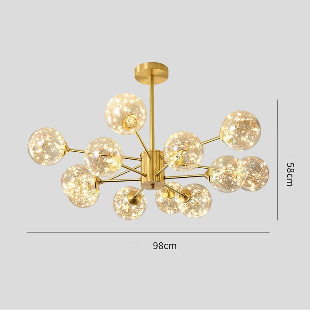 6-light LED Glass Gold Modern Chandelier Kitchen Pendant Lighting