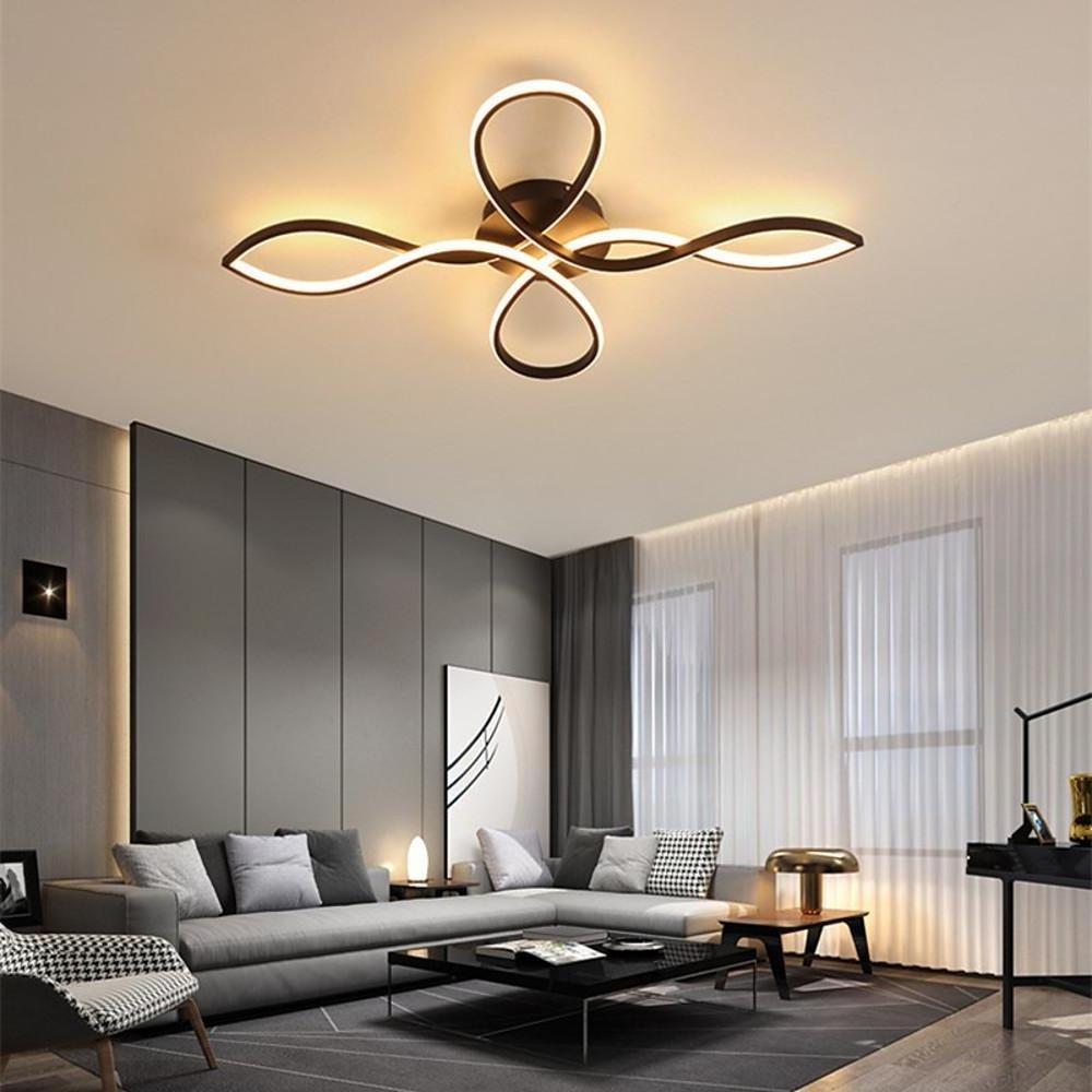 Wave Flower Shaped Dimmable LED Modern Ceiling Lights Flush Mount Lighting