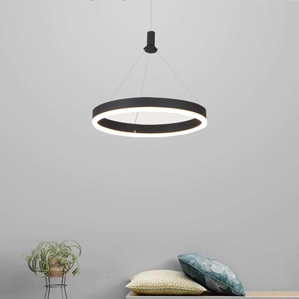 Corona 12''/16''/24'' Wide Circle LED Ringed Glow Modern Chandeliers Hanging Ring Pendant Light