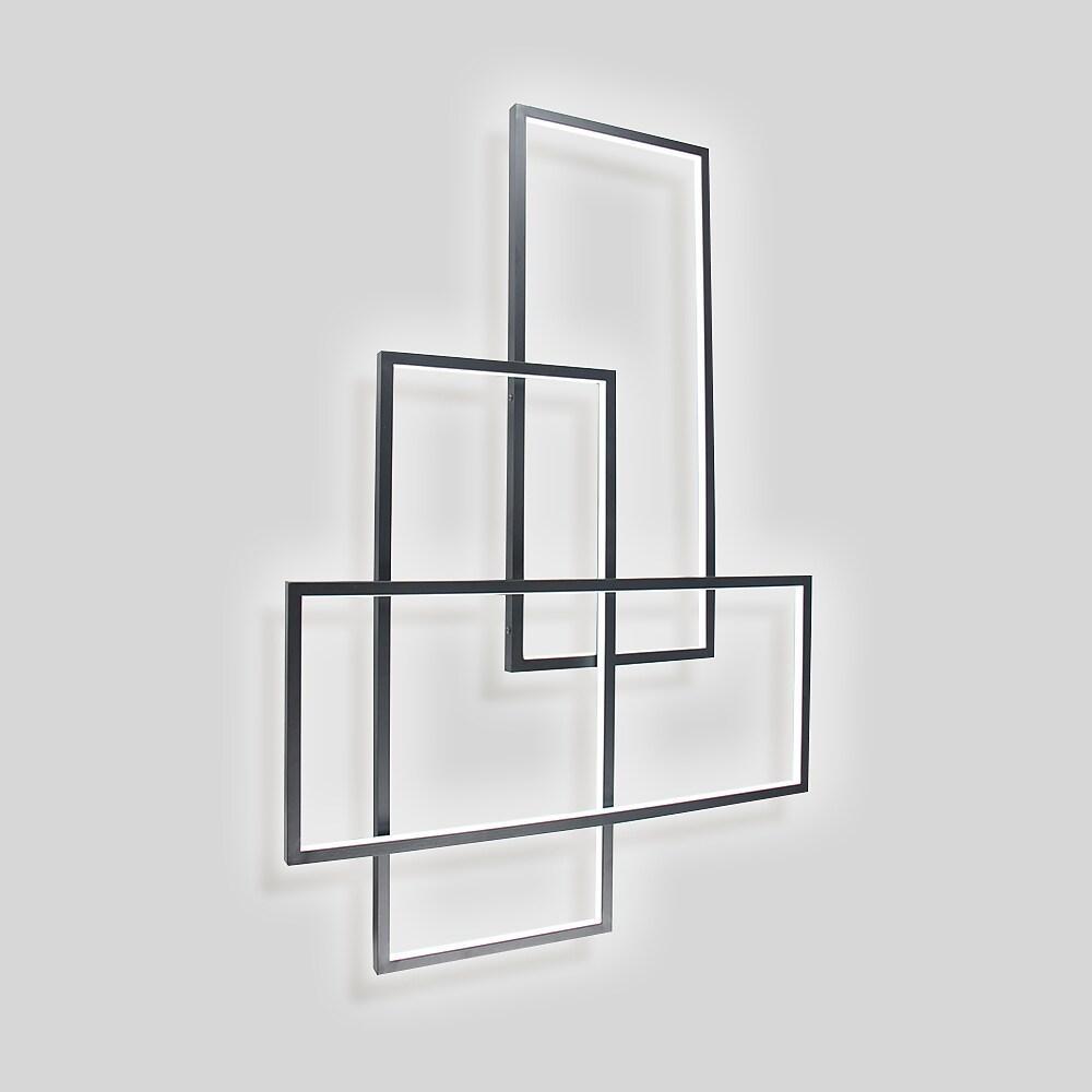 Overlapping Rectangles Aluminum Geometric Style Flush Mount Lighting LED Ceiling Light