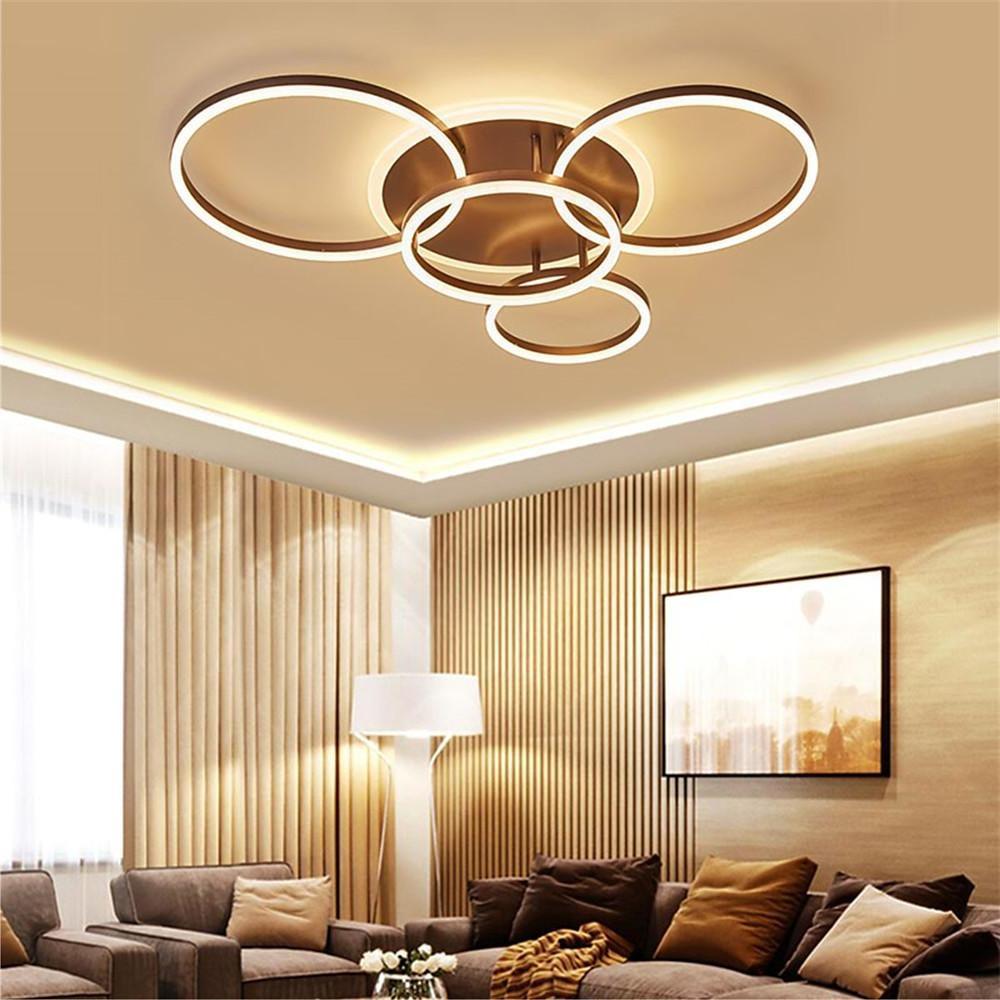 4 Circle Dimmable with Remote LED Modern Flush Mount Ceiling Light Fixtures