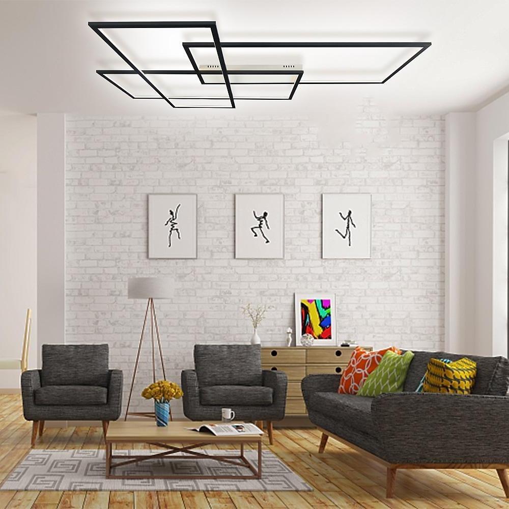 Rectangular Hybrid Modern Flush Mount Ceiling Light With 1 Central LED Light